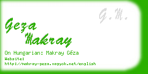 geza makray business card